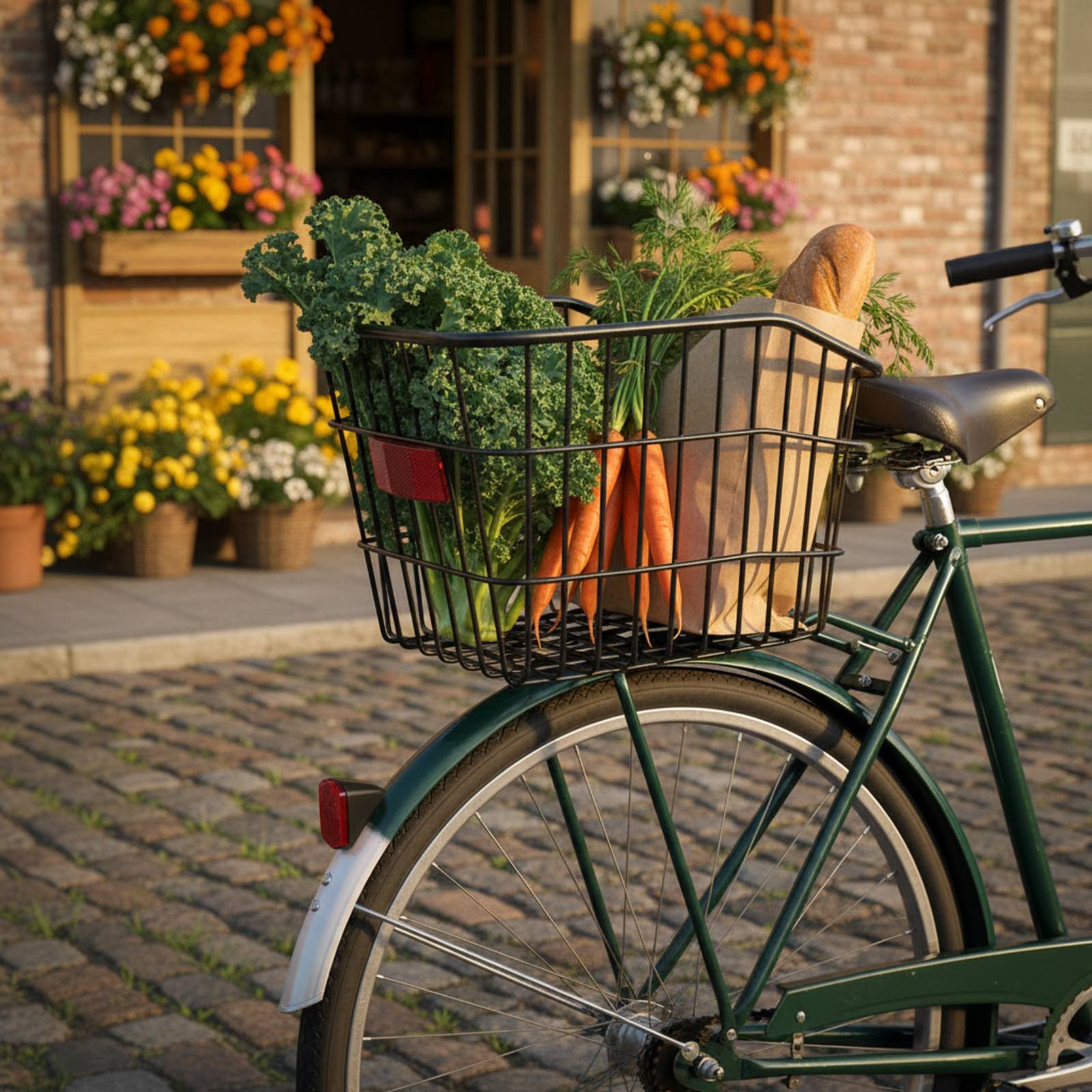 Cycling Commuting - Cycle Rear Rack Basket Sturdy-Duty Rear
