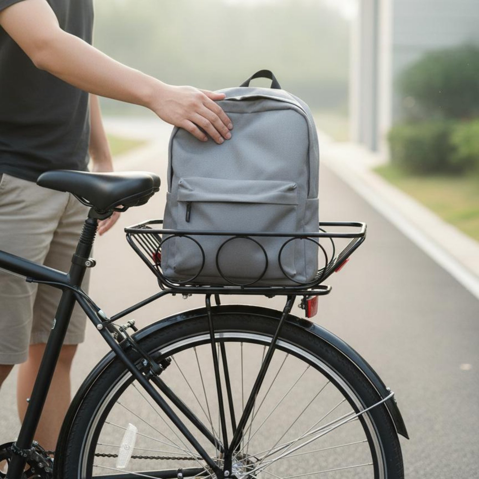 Commuter Biking - Mountain Bike Rear Basket Thickened Metal