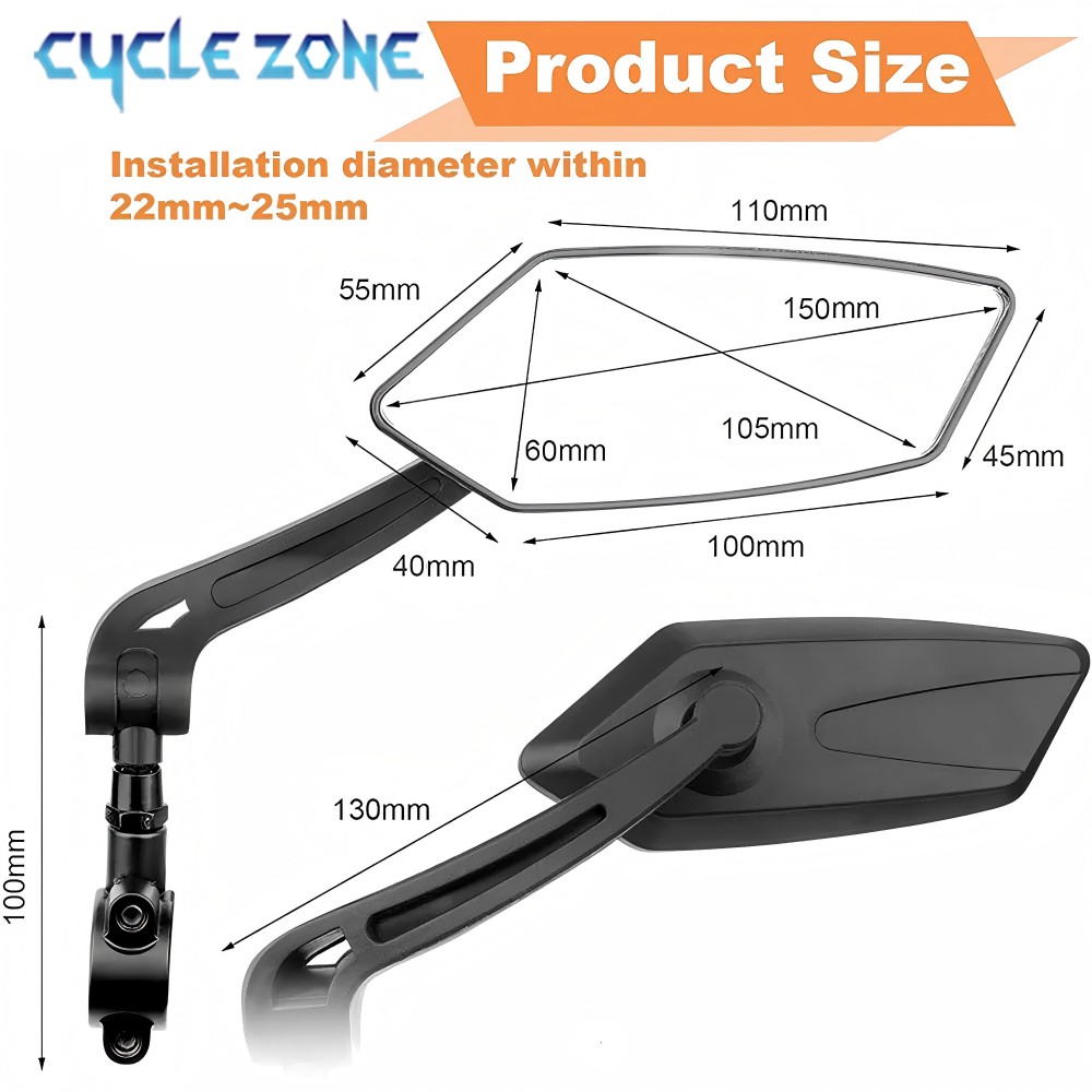 Mountain Bike Rearview Mirror  - Cycling Zones incelemesi ve fiyatı