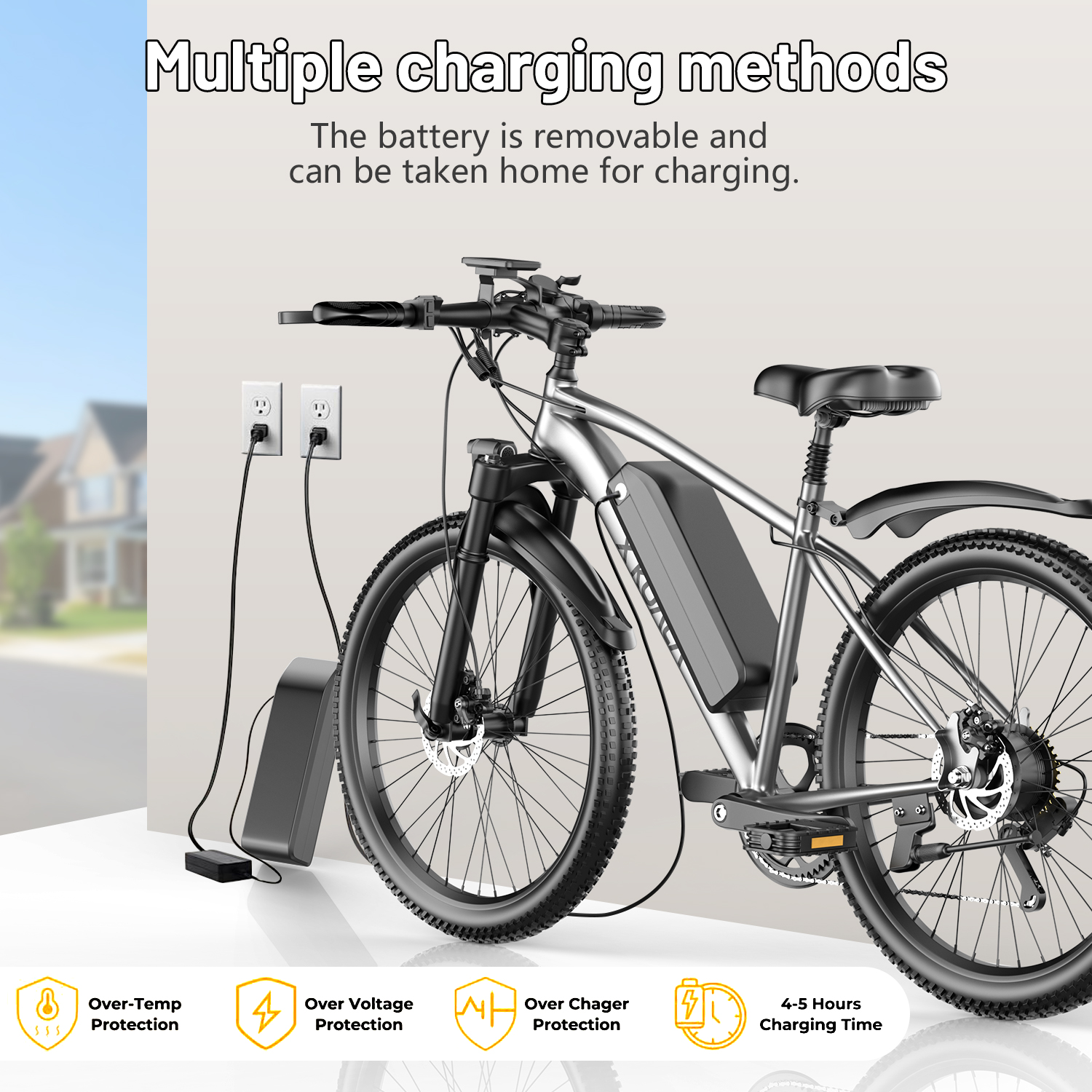 7-Speed E-Bike for Adults, 26