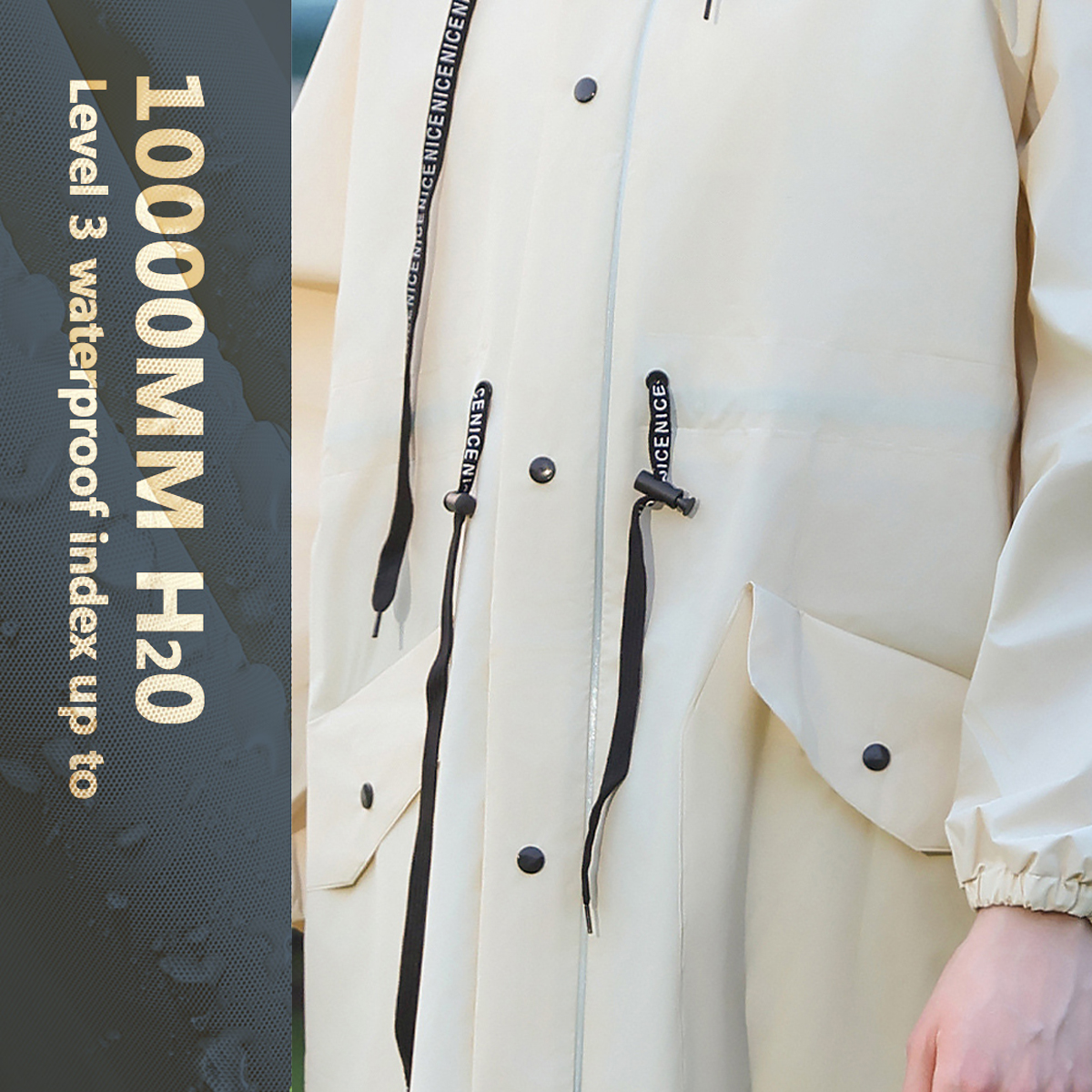 Women Long Waterproof Rain Jac - Cycling Rain Jacket Commute incelemesi ve fiyatı