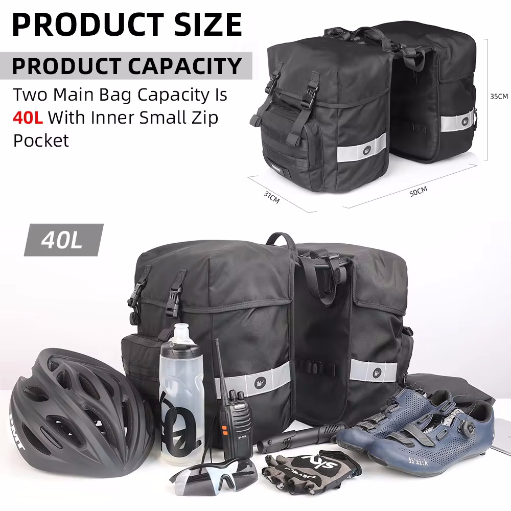 40L Bicycle Pannier Bag 2 in 1 - Panniers Waterproof Rear incelemesi ve fiyatı