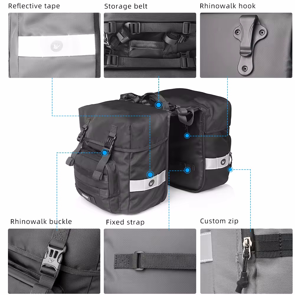 40L Bicycle Pannier Bag 2 in 1 - Panniers Waterproof Rear incelemesi ve fiyatı